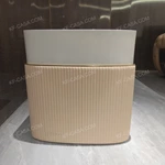 Modern Luxury SideTable with Green Marble Top & Quilted Leather Legs